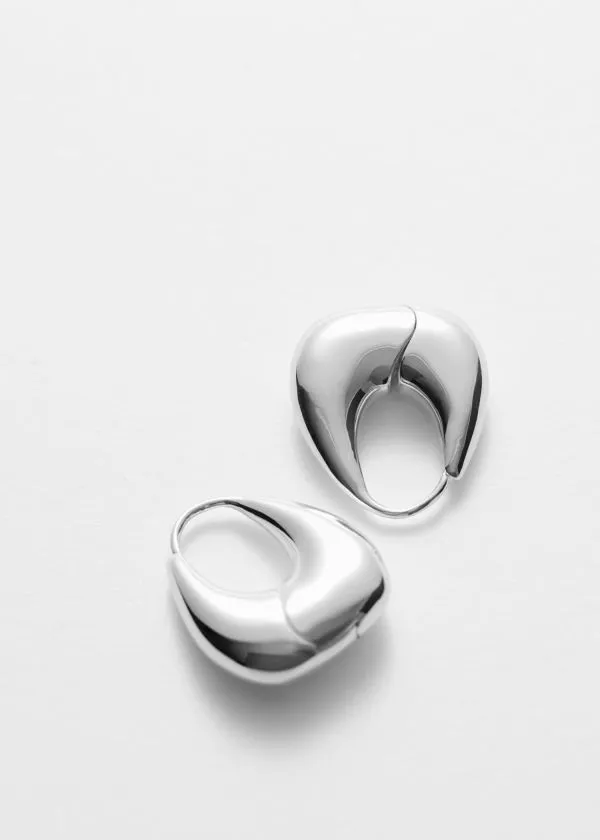 and Other Stories Chunky Bell Hoops Silver Women Earrings