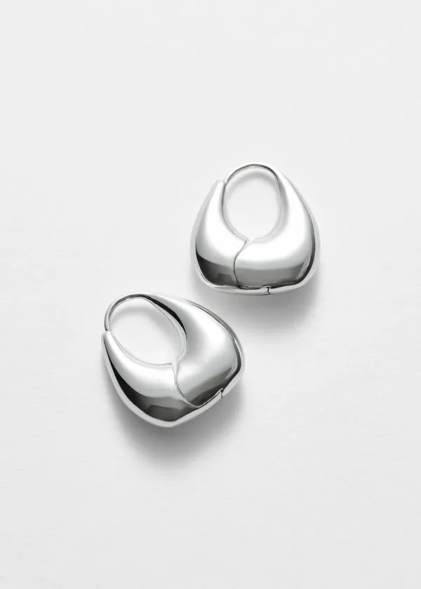 and Other Stories Chunky Bell Hoops Silver Women Earrings