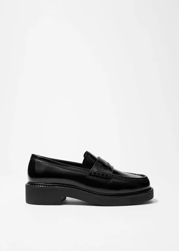 and Other Stories Chunky Leather Loafers Black Women Loafers