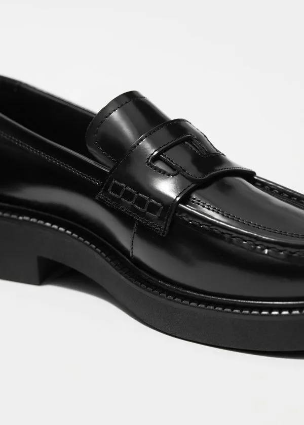 and Other Stories Chunky Leather Loafers Black Women Loafers and Other Stories Chunky Leather Loafers Black Women Loafers