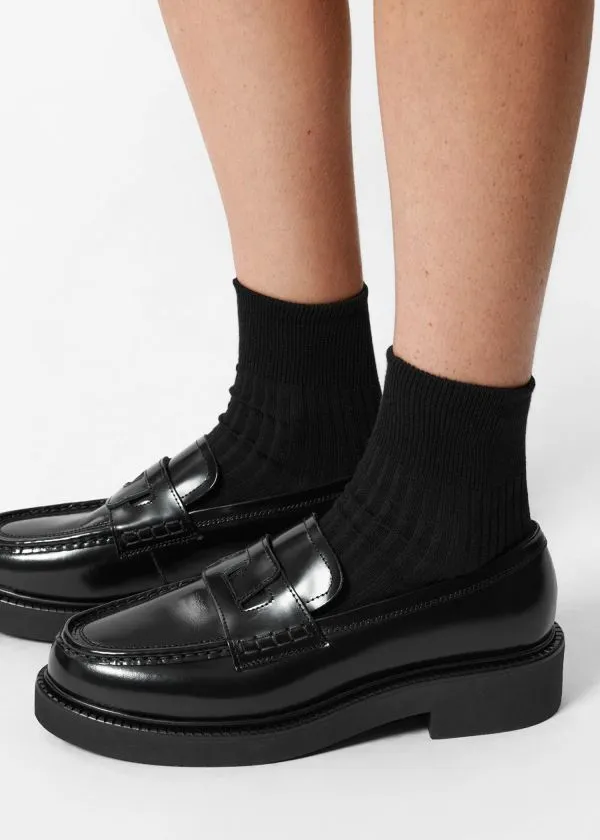and Other Stories Chunky Leather Loafers Black Women Loafers and Other Stories Chunky Leather Loafers Black Women Loafers
