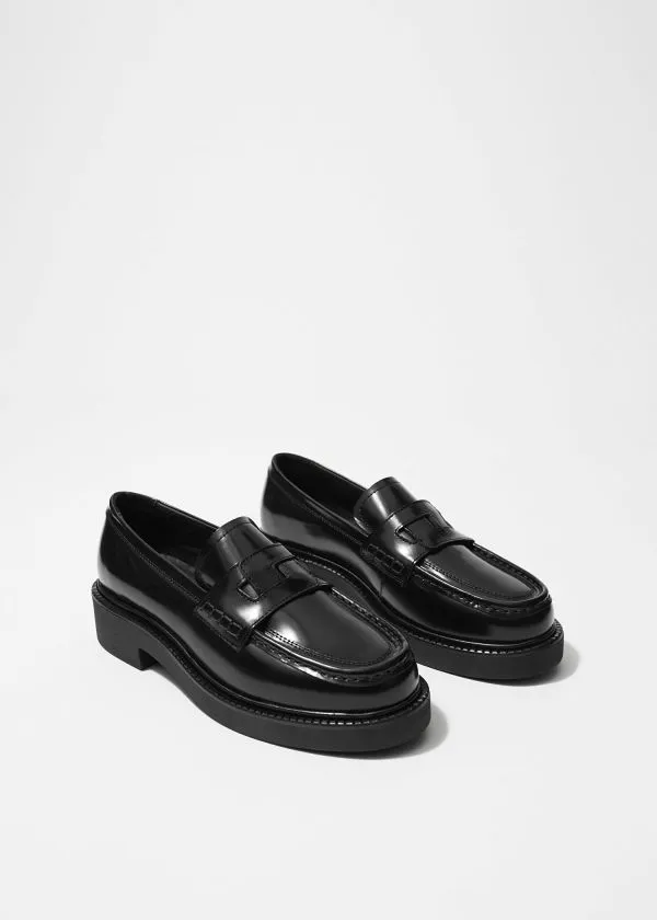 and Other Stories Chunky Leather Loafers Black Women Loafers and Other Stories Chunky Leather Loafers Black Women Loafers