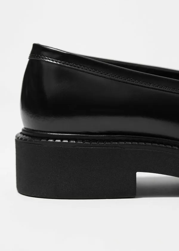 and Other Stories Chunky Leather Loafers Black Women Loafers and Other Stories Chunky Leather Loafers Black Women Loafers