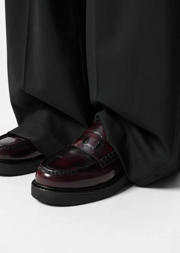 and Other Stories Chunky Leather Loafers Red Women Loafers and Other Stories Chunky Leather Loafers Red Women Loafers