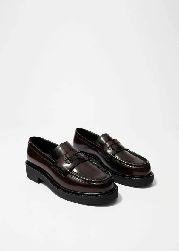 and Other Stories Chunky Leather Loafers Red Women Loafers and Other Stories Chunky Leather Loafers Red Women Loafers