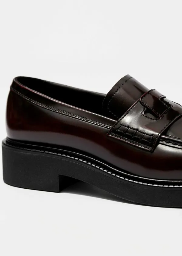 and Other Stories Chunky Leather Loafers Red Women Loafers and Other Stories Chunky Leather Loafers Red Women Loafers