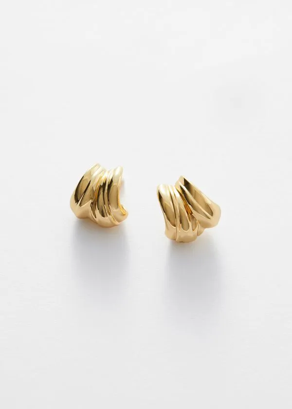 and Other Stories Chunky Sculptural Hoops Gold Women Earrings