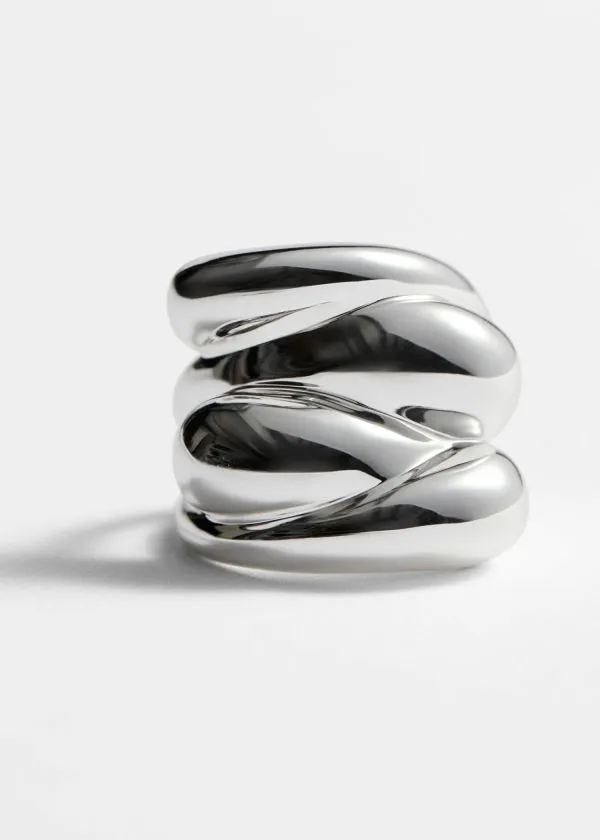 and Other Stories Chunky Sculptural Ring Silver Women Rings
