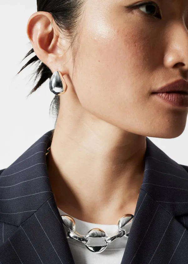 and Other Stories Chunky Teardrop Earrings Silver Women Earrings