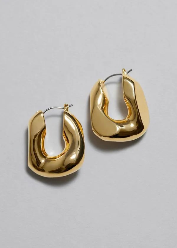 and Other Stories Chunky Twist Hoop Earrings Gold Women Earrings