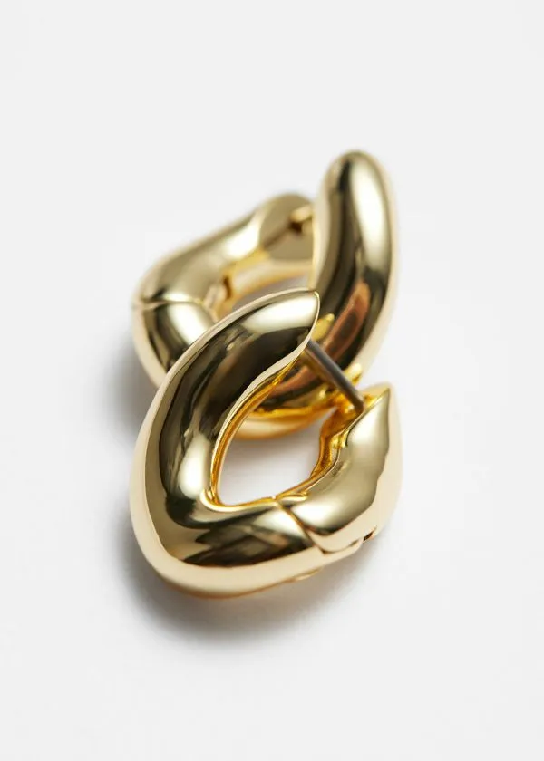 and Other Stories Chunky Twist Hoops Gold Women Earrings