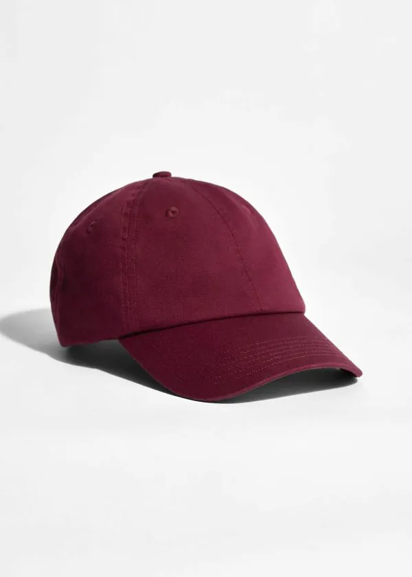 and Other Stories Classic Baseball Cap Burgundy Women Headwear