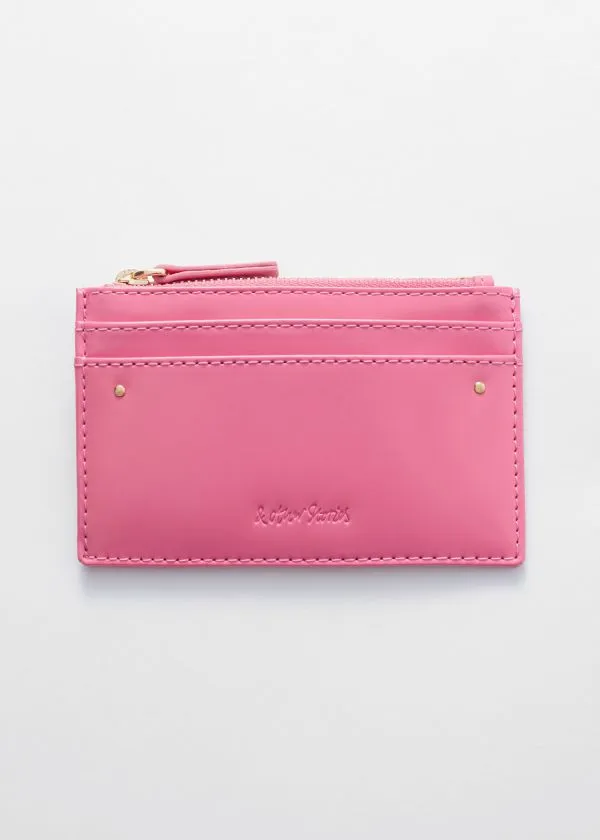 and Other Stories Classic Leather Cardholder Pink Women Wallets