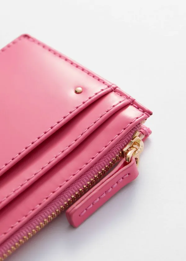 and Other Stories Classic Leather Cardholder Pink Women Wallets