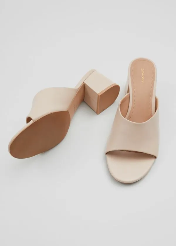 and Other Stories Classic Leather Mules Beige Women Sandals