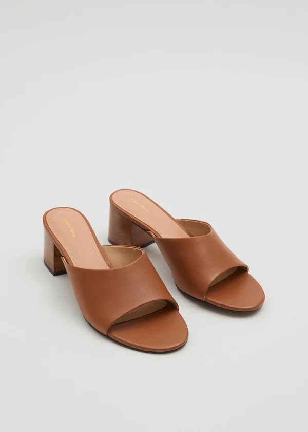 and Other Stories Classic Leather Mules Taupe Women Sandals