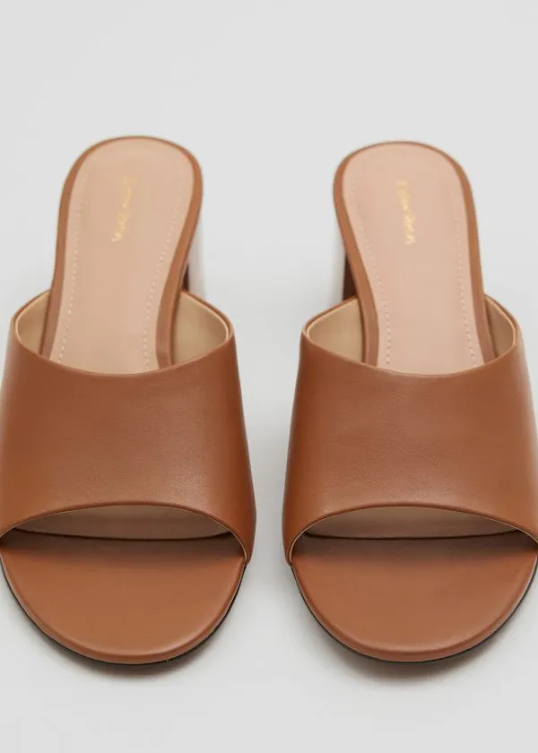 and Other Stories Classic Leather Mules Taupe Women Sandals