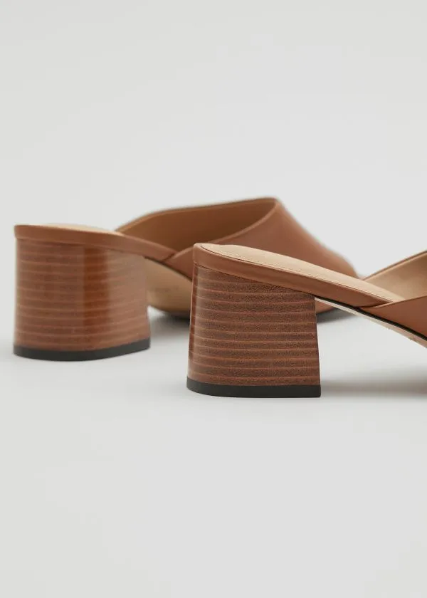 and Other Stories Classic Leather Mules Taupe Women Sandals
