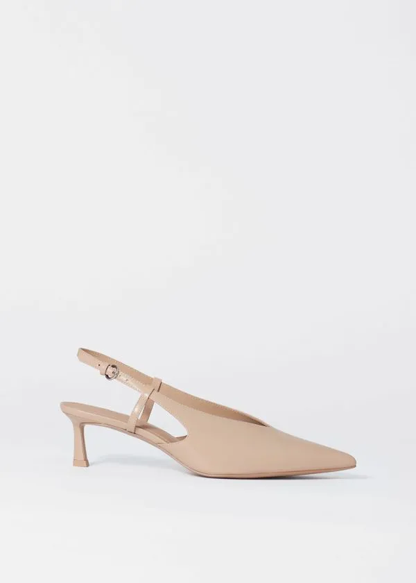 and Other Stories Classic Leather Slingback Pumps Beige Women Pumps