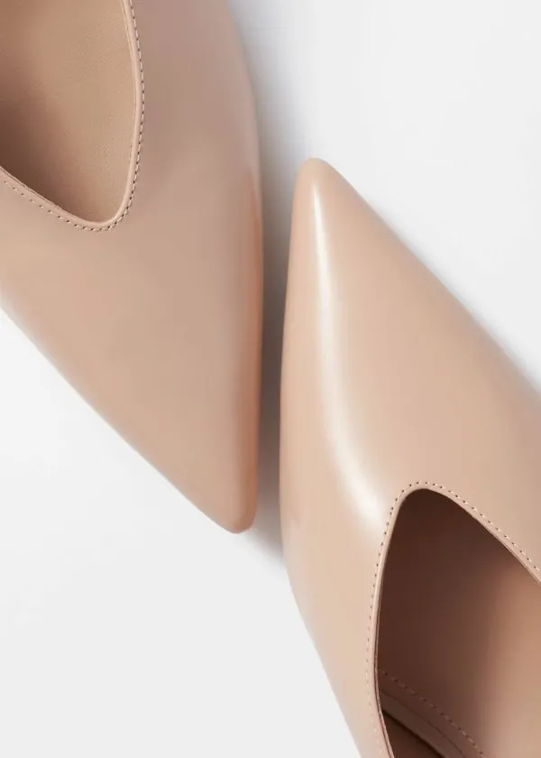 and Other Stories Classic Leather Slingback Pumps Beige Women Pumps