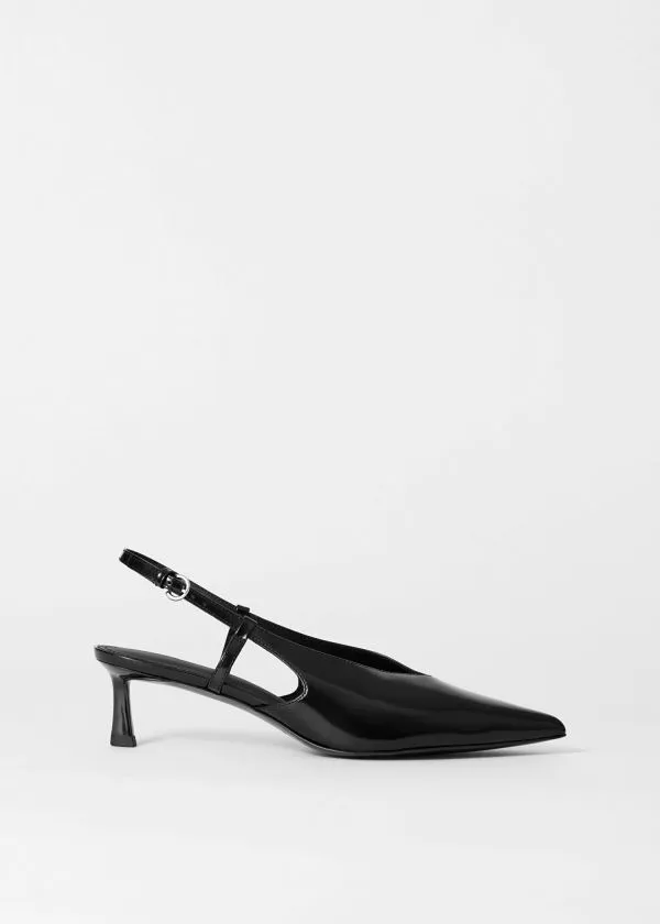 and Other Stories Classic Leather Slingback Pumps Black Women Pumps