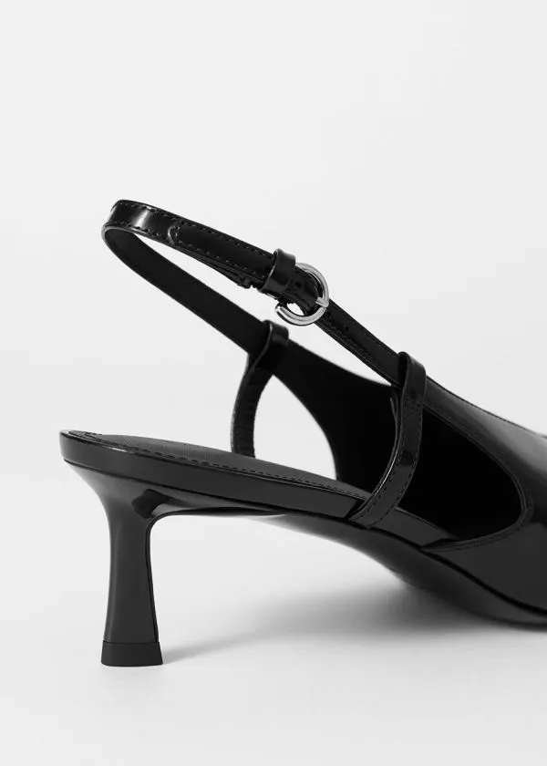 and Other Stories Classic Leather Slingback Pumps Black Women Pumps