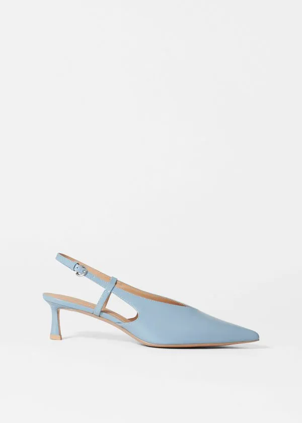 and Other Stories Classic Leather Slingback Pumps Light Blue Women Pumps