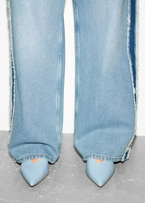 and Other Stories Classic Leather Slingback Pumps Light Blue Women Pumps