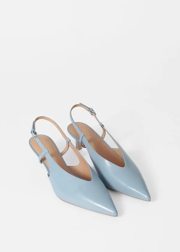 and Other Stories Classic Leather Slingback Pumps Light Blue Women Pumps