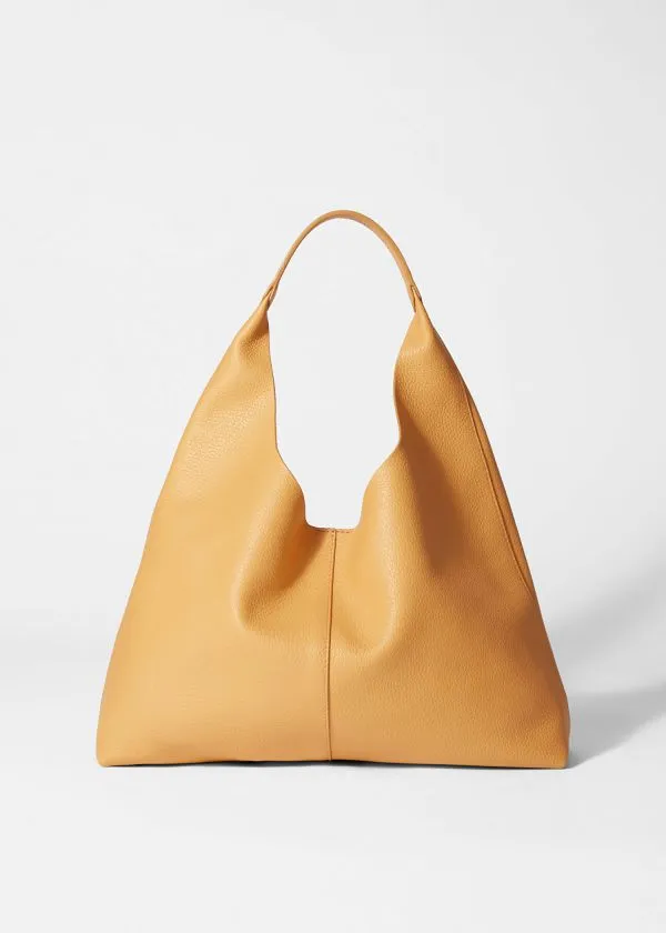 and Other Stories Classic Leather Tote Bag Yellow Women Tote Bags