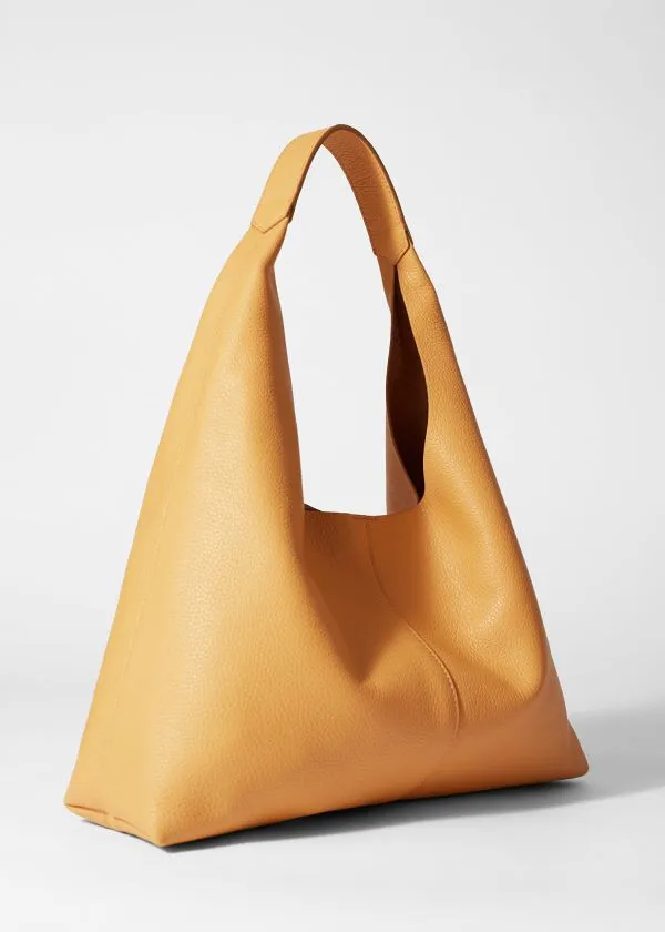 and Other Stories Classic Leather Tote Bag Yellow Women Tote Bags