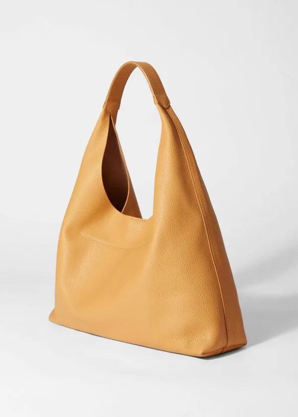 and Other Stories Classic Leather Tote Bag Yellow Women Tote Bags