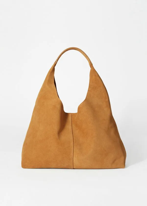 and Other Stories Classic Suede Tote Bag Yellow Women Tote Bags