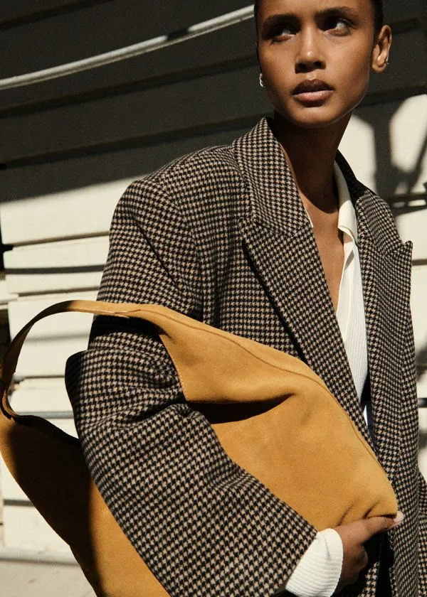 and Other Stories Classic Suede Tote Bag Yellow Women Tote Bags