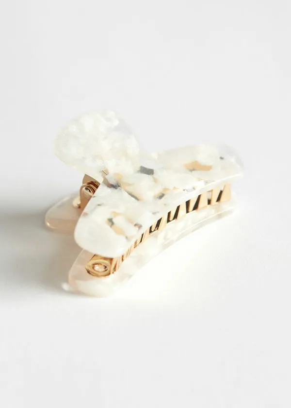 and Other Stories Clouded Acetate Hair Grip White Women Hair Accessories
