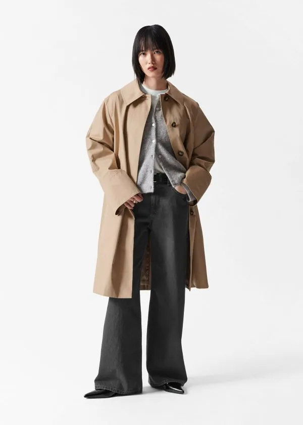 and Other Stories Collared Car Coat Beige Women Jackets and Coats
