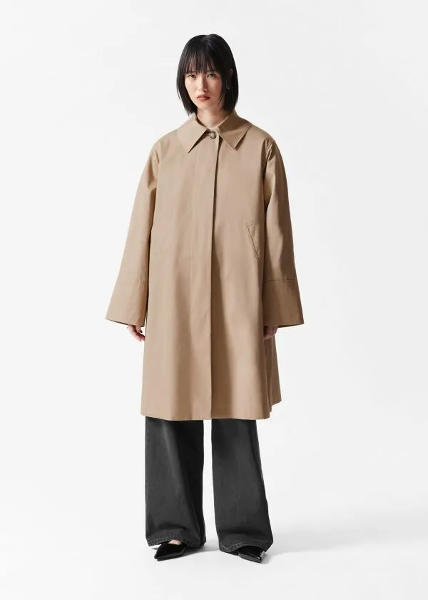and Other Stories Collared Car Coat Beige Women Jackets and Coats