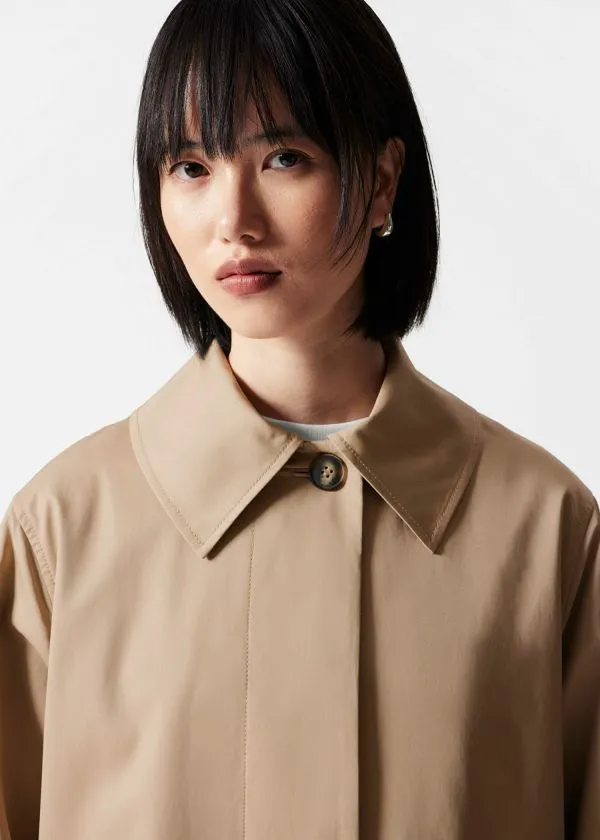 and Other Stories Collared Car Coat Beige Women Jackets and Coats