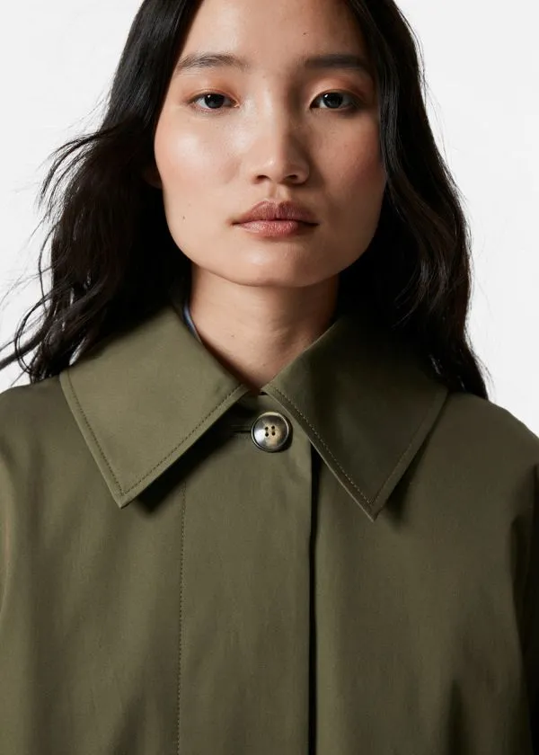 and Other Stories Collared Car Coat Khaki Green Women Jackets and Coats