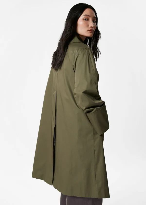 and Other Stories Collared Car Coat Khaki Green Women Jackets and Coats