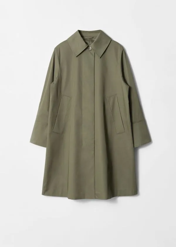 and Other Stories Collared Car Coat Khaki Green Women Jackets and Coats