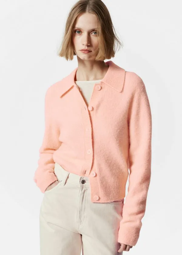 and Other Stories Collared Knit Cardigan Peach Women Knitwear