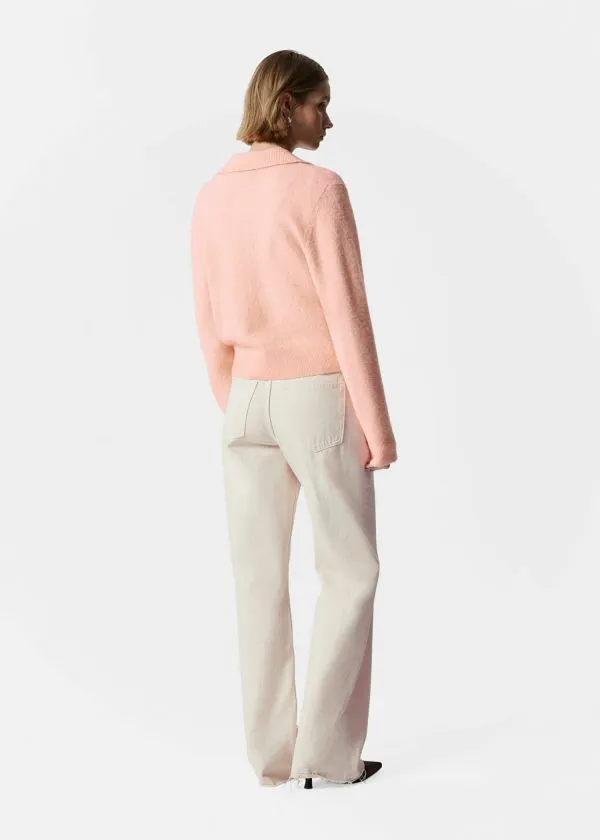 and Other Stories Collared Knit Cardigan Peach Women Knitwear