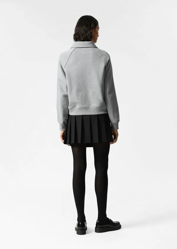 and Other Stories Collared Polo Sweatshirt Grey Women Tops and Tshirts