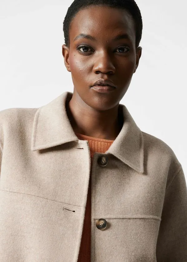 and Other Stories Collared Wool Jacket Beige Women Jackets and Coats