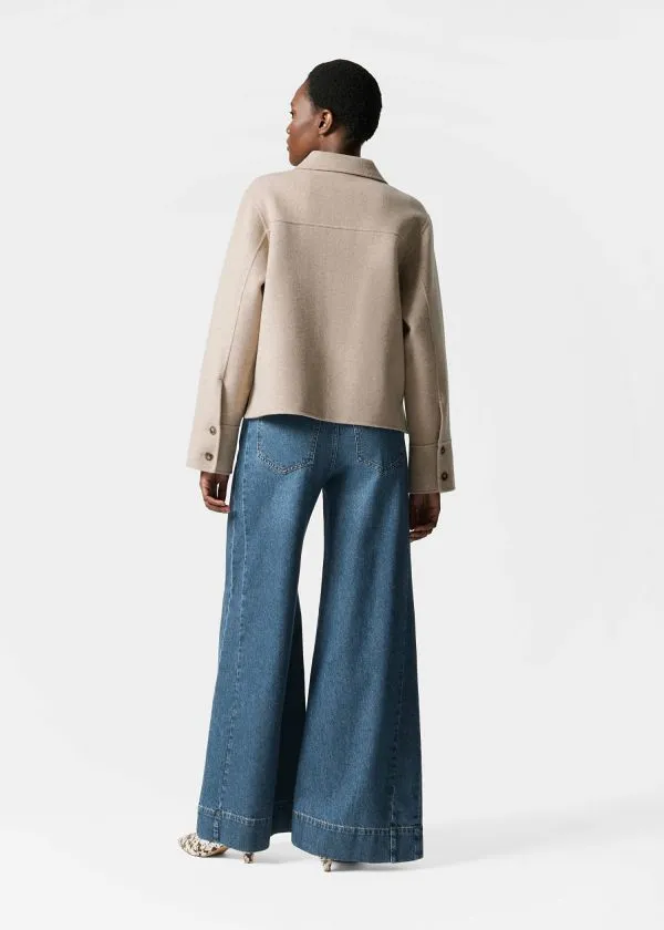 and Other Stories Collared Wool Jacket Beige Women Jackets and Coats