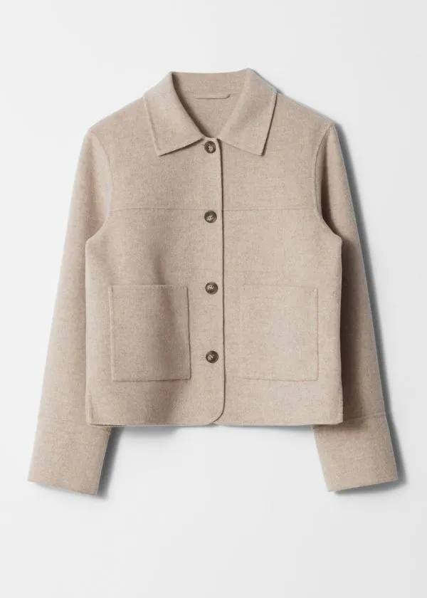 and Other Stories Collared Wool Jacket Beige Women Jackets and Coats