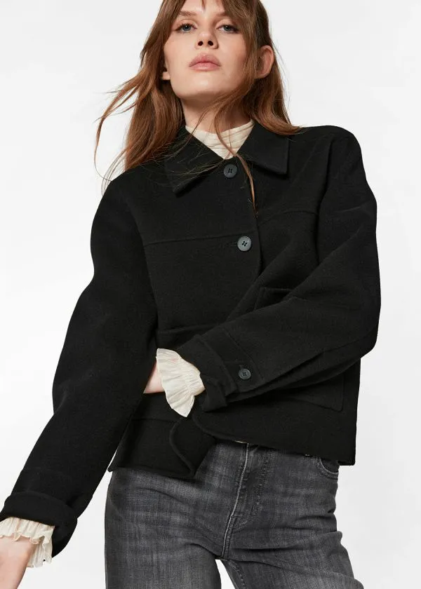 and Other Stories Collared Wool Jacket Black Women Jackets and Coats