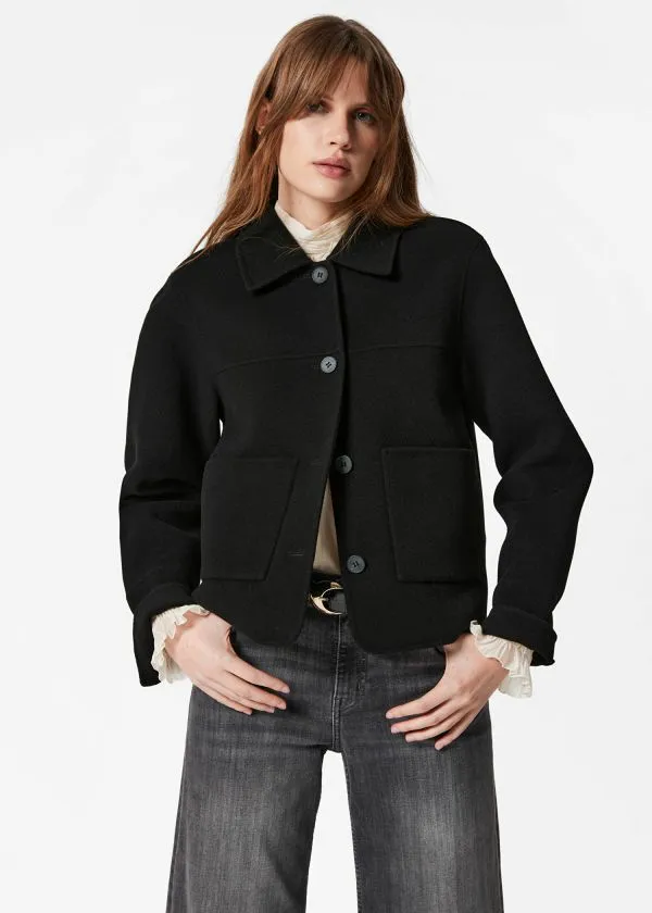 and Other Stories Collared Wool Jacket Black Women Jackets and Coats