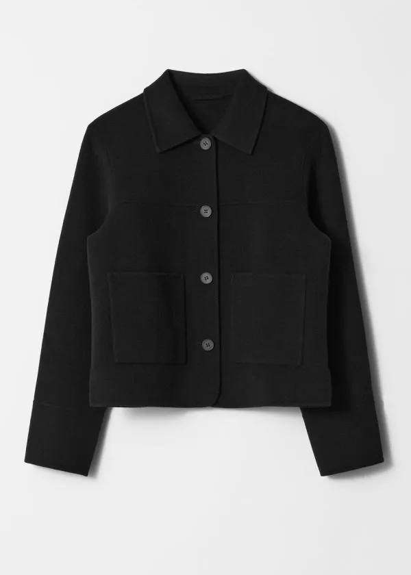 and Other Stories Collared Wool Jacket Black Women Jackets and Coats
